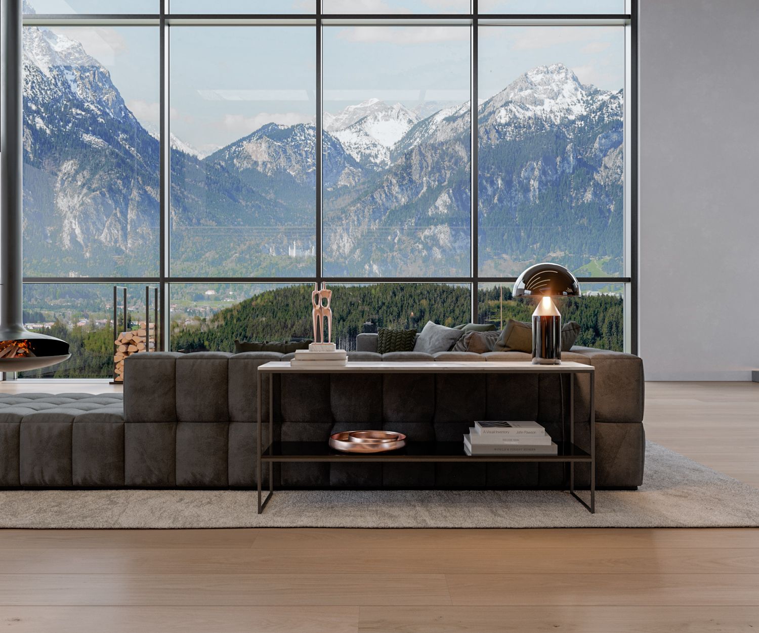 Frame console marble sofa table