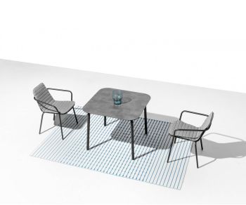 Starling square design garden table in dark grey with rounded corners