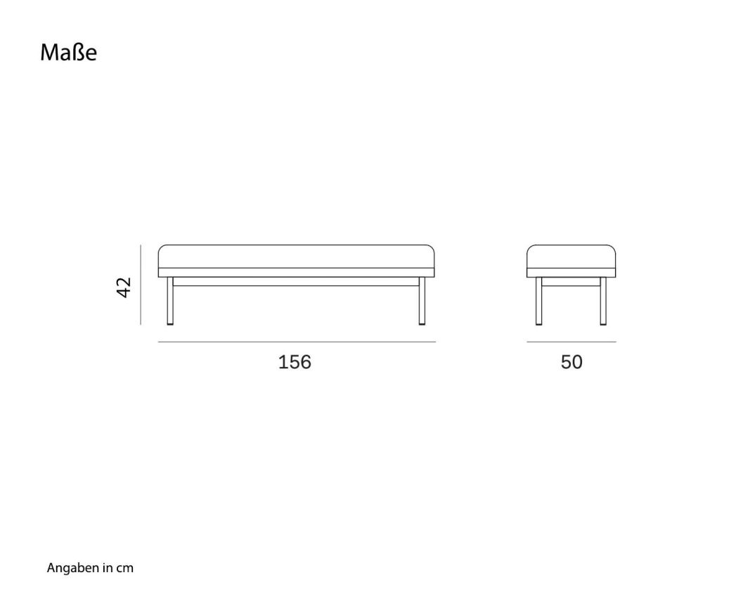 Novamobili Bench Church Sketch Dimensions