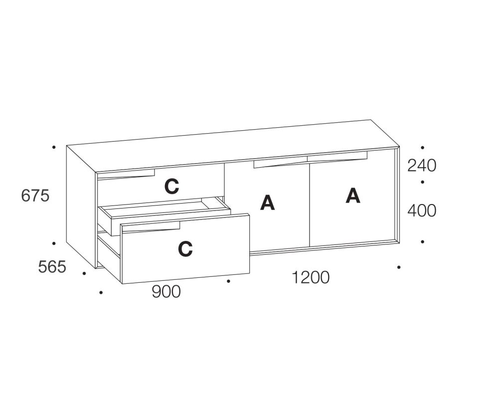 Livitalia Vela Design Sideboard Dimensions Sketch Sizes Sizes