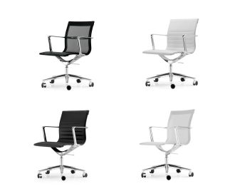 ICF Una Chair Management office chair leather or mesh / black or white