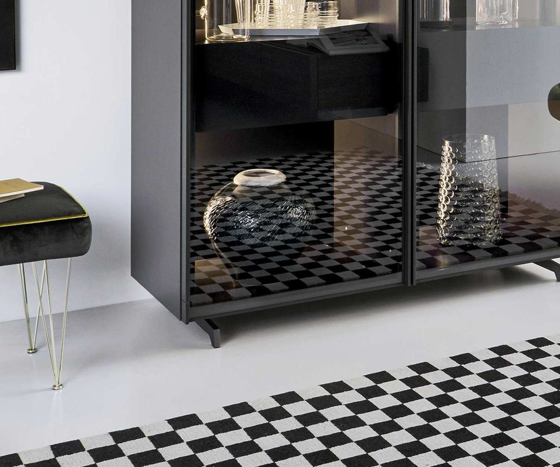 Livitalia Scrigno design glass cabinet with base