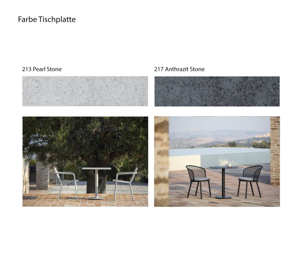 Branta table Colours Table top ceramic white stone anthracite