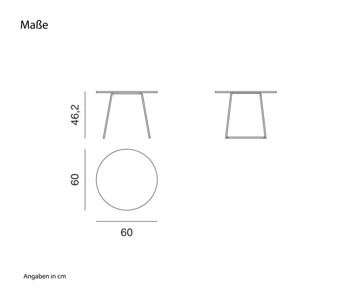 Novamobili Design coffee table Orbis sketch dimensions