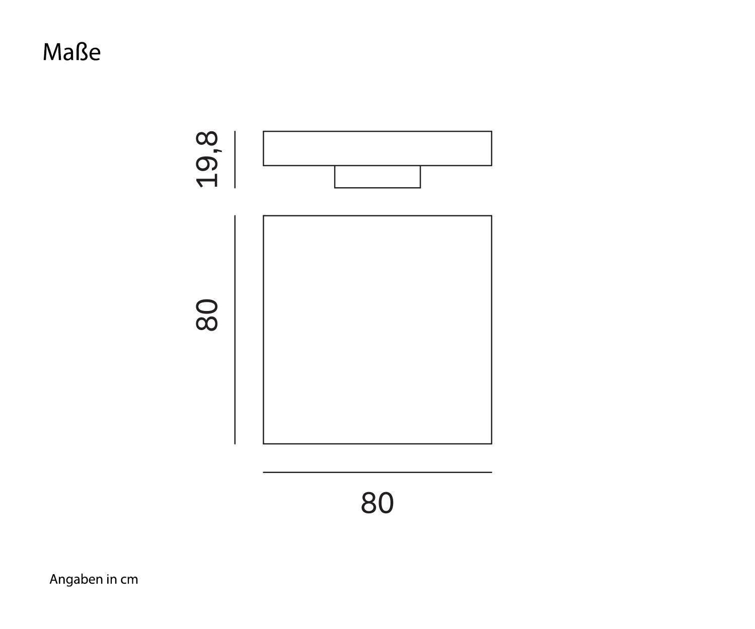 Novamobili Coffee table shadow sketch dimensions sizes