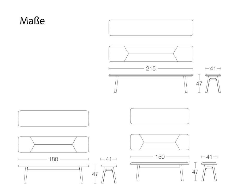 Conde House Ten Design bench dimensions Sketch Sizes Sizes