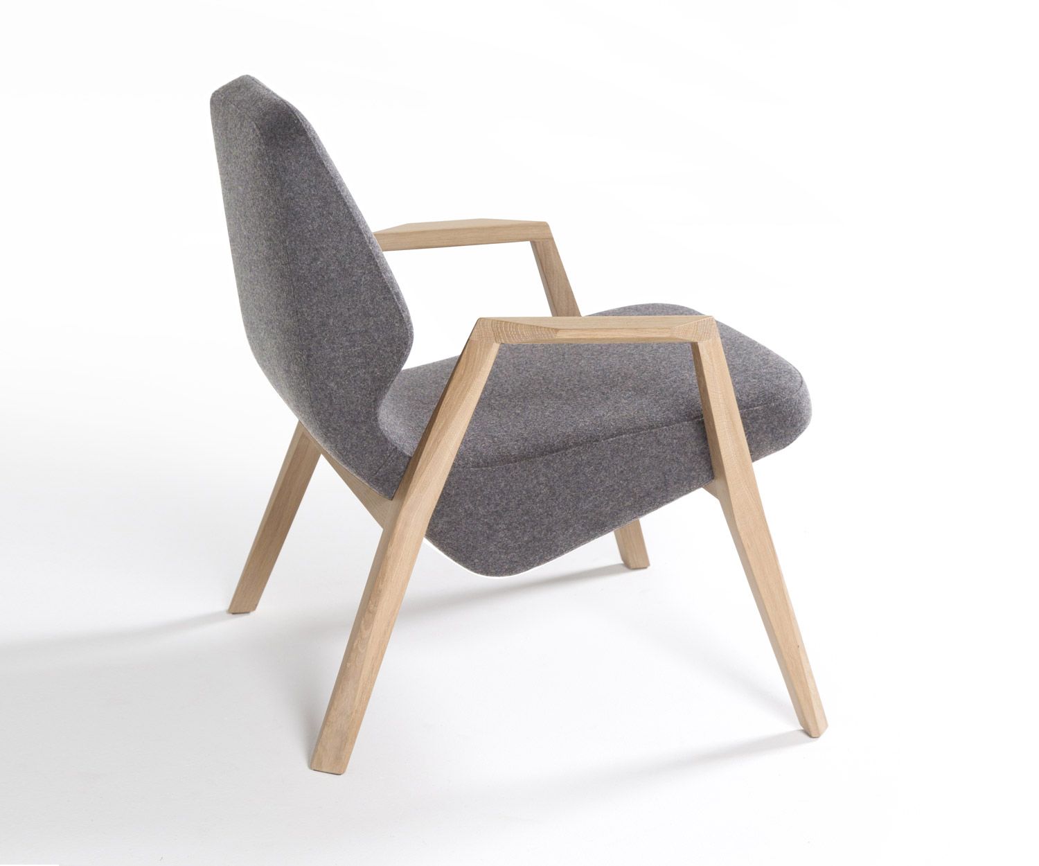 Prostoria Oblique design armchair with grey fabric cover