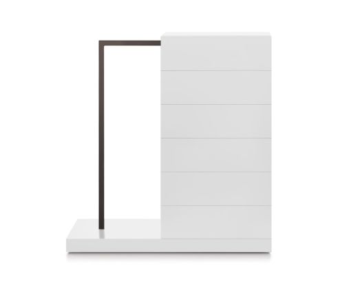 Novamobili Easy 6 high chest of drawers with wardrobe matt white