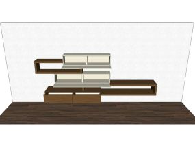 Livitalia Wall unit C25 sketch with open doors and colour-coded elements