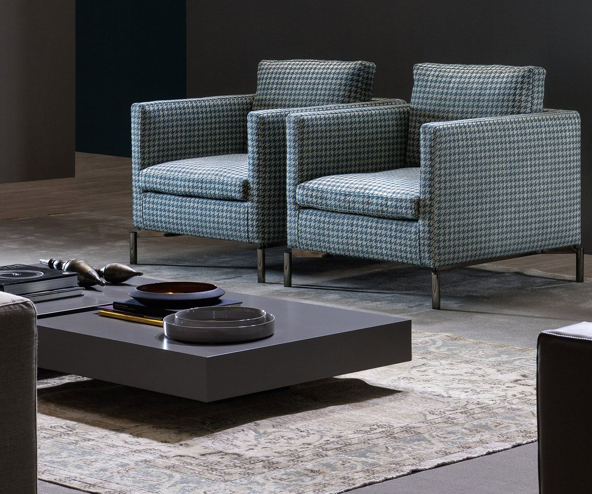 Design coffee table shadow in the living room in black graphite