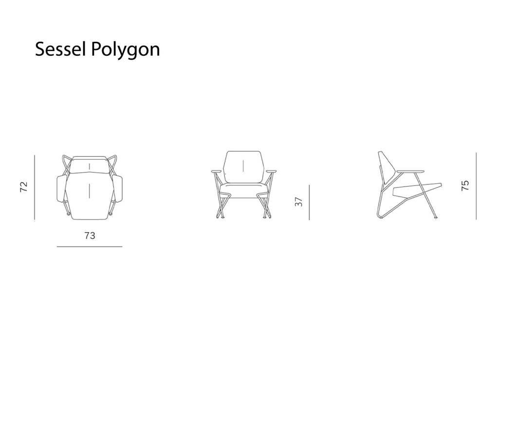 Prostoria Armchair Polygon Sketch Dimensions Sizes Sizes