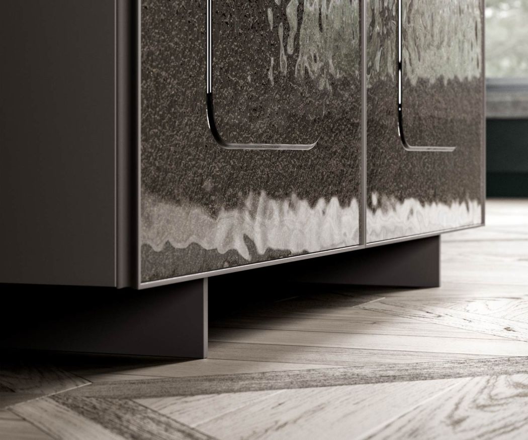 High-quality sideboard with silver glass front Detail image
