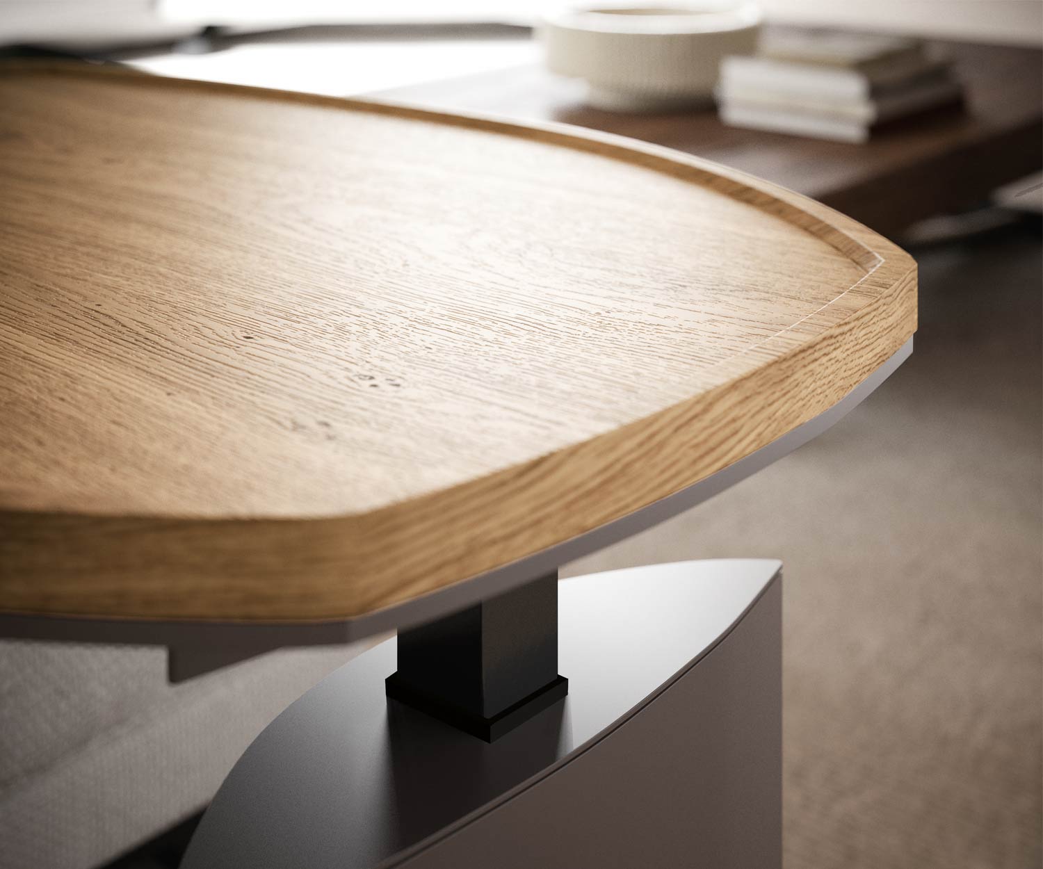 Design side table with removable wooden tray