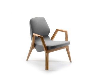 Exclusive Prostoria Design armchair Oblique with solid armrests