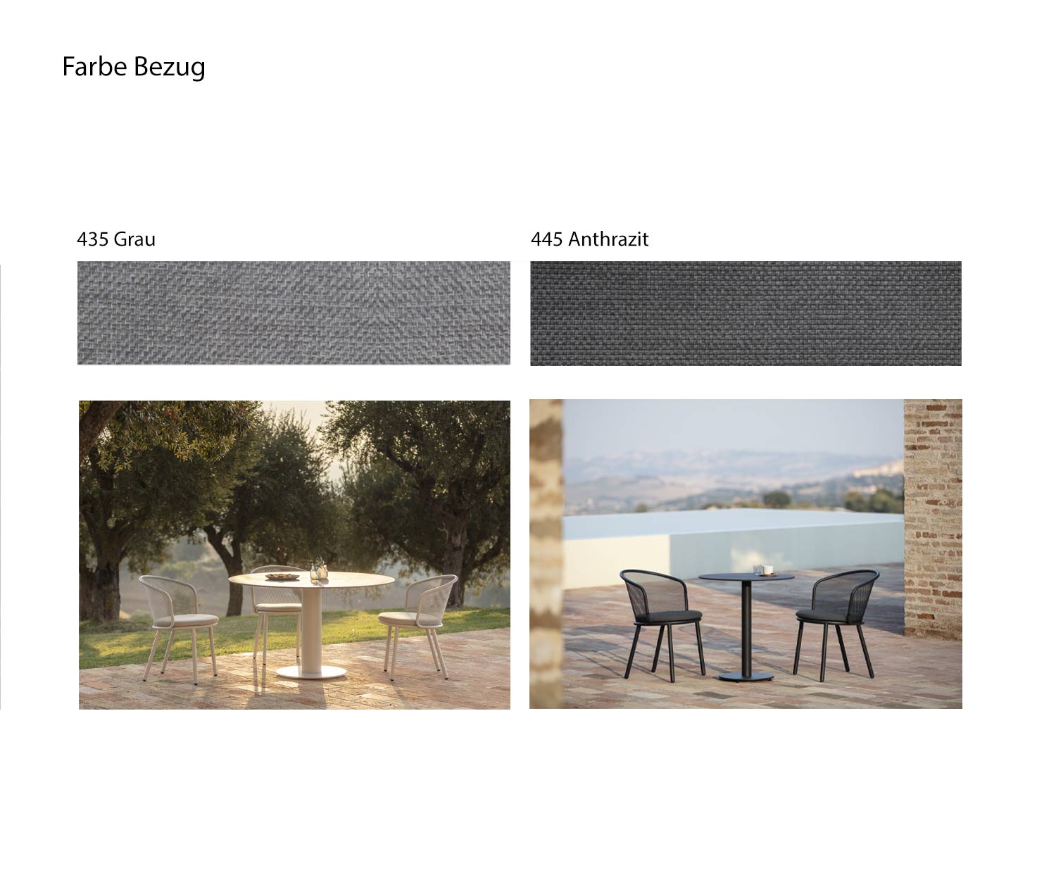 Todus Starling Design balcony sofa upholstery fabric colours anthracite grey