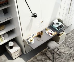 Modern design foldaway bed Penelope 2 with desk
