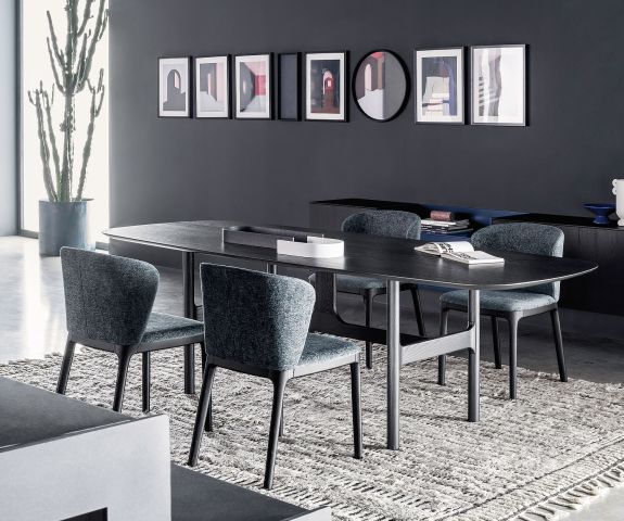 Blue Novamobili Dining room design chair Navy in carbon oak