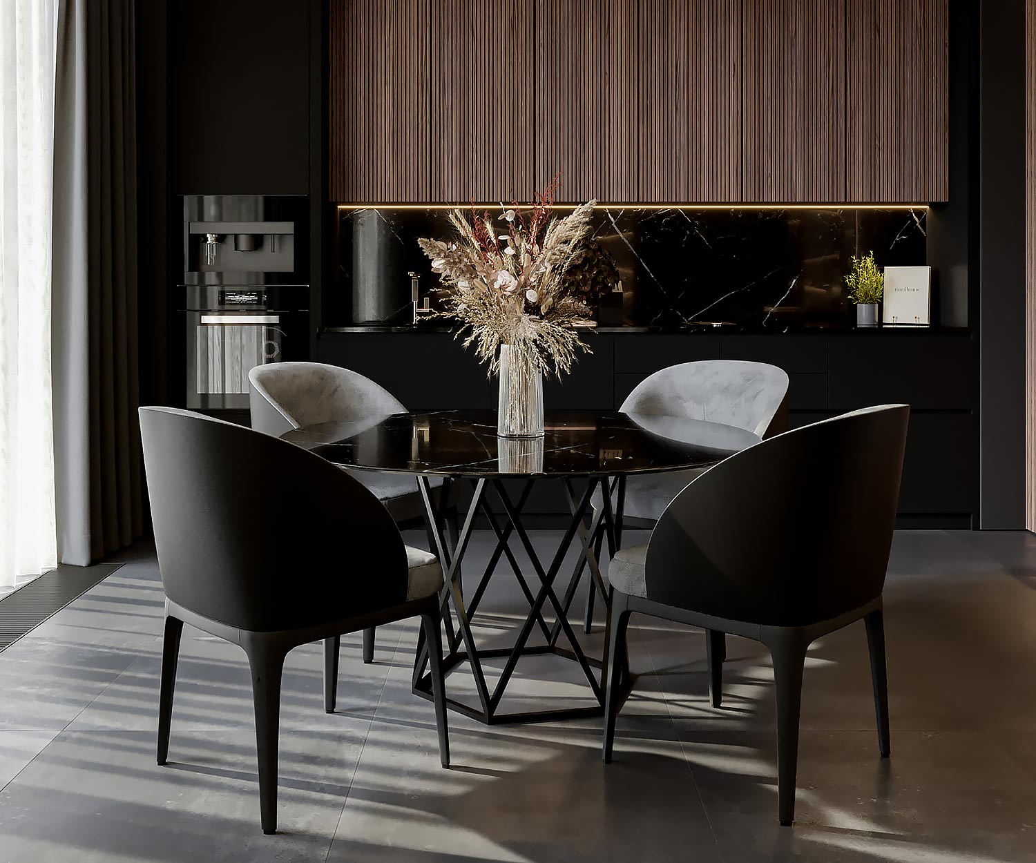 Round design dining table marble table top round