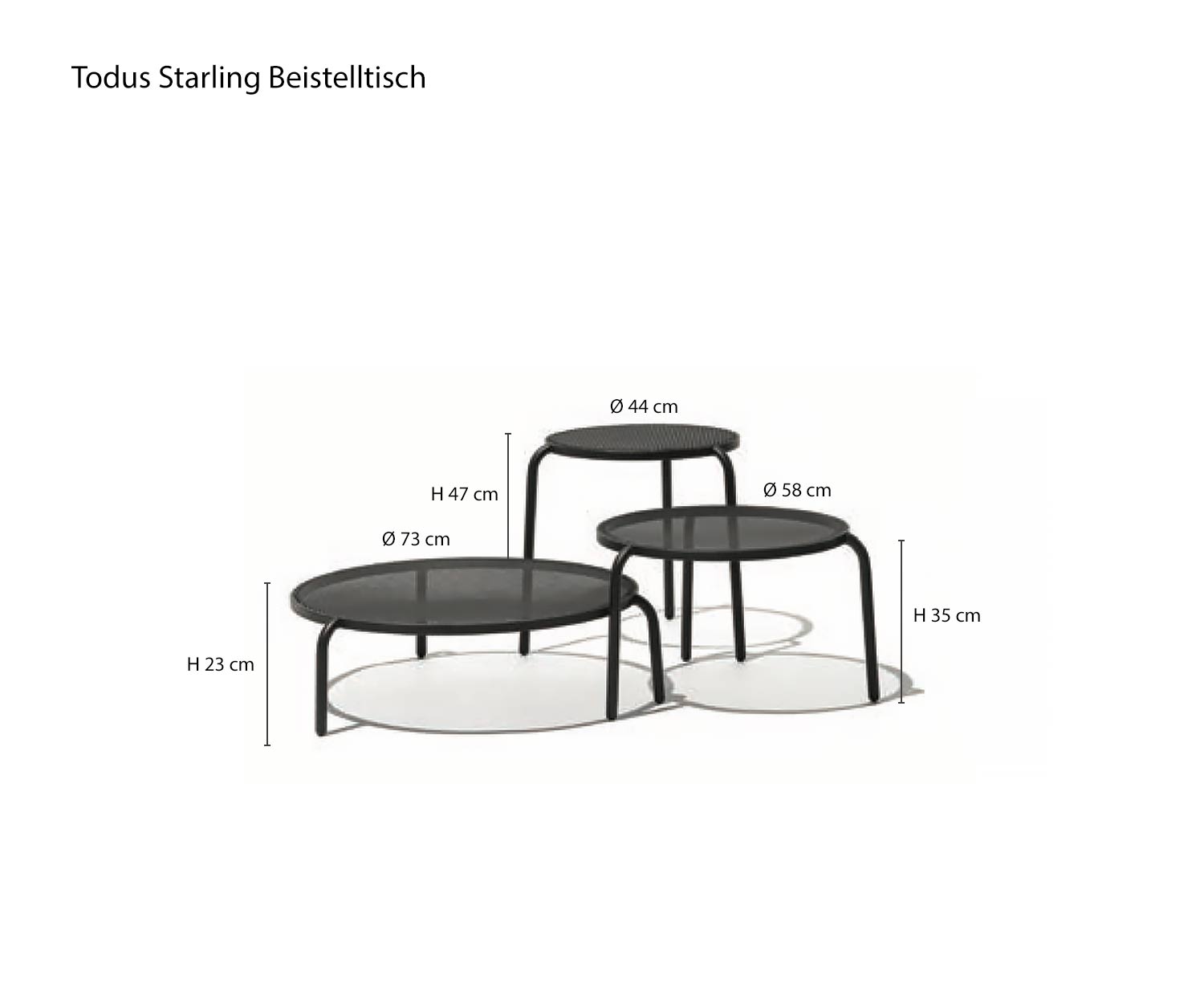 Dimensions Design side table from Todus