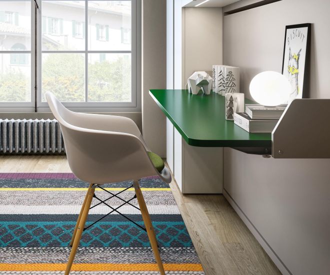 Clei Kali 90/120 Designer Board Murphy bed with desk